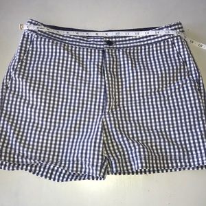 Men's boating plaid shorts 4" length lined